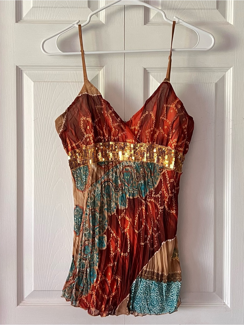 Rave Sequin Crinkled Top